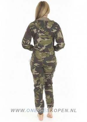 camouflage onesie uniseks dames achter
