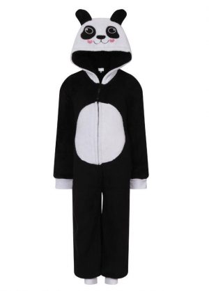Onesie Kids panda zwart wit