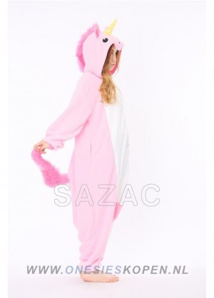 sazac roze eenhoorn onesie pink unicorn side