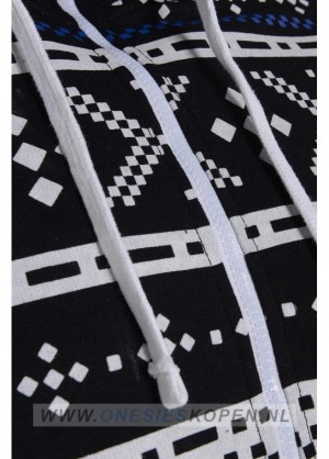 Onesie aztecprint zwart voor detail