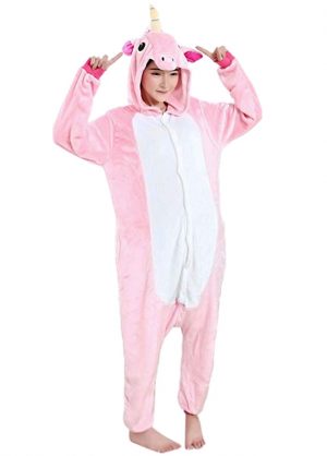 Onesie roze eenhoorn kigurumi voor